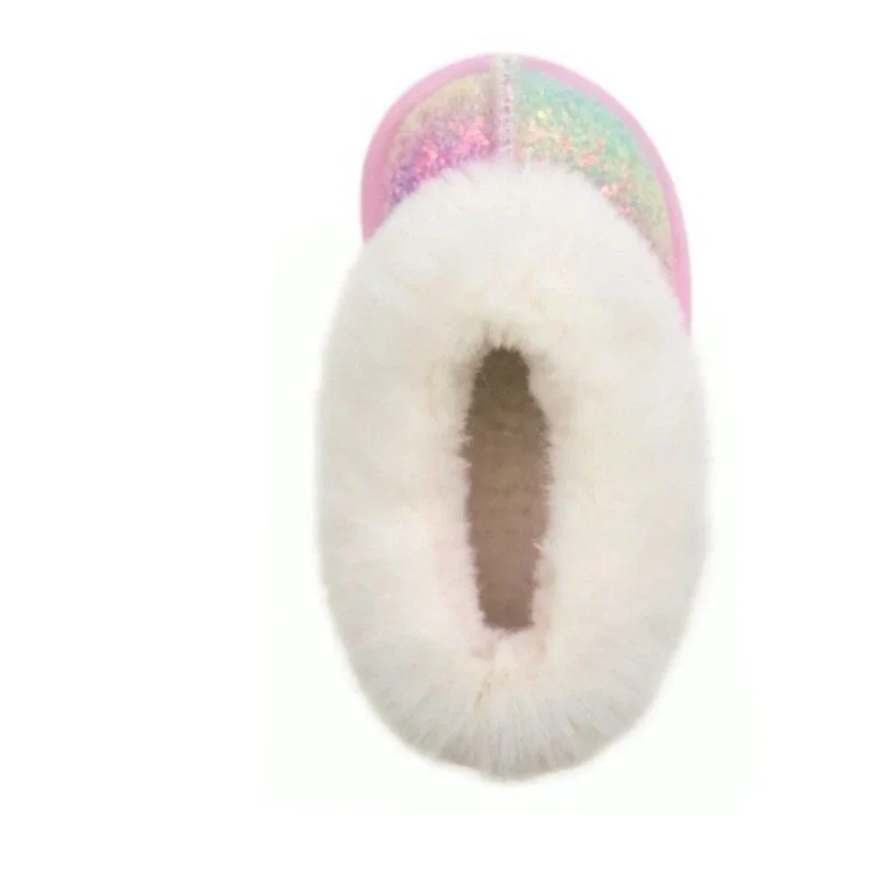 Sparkly pink Multicolor Baby Booties slippers toddler girl size 2,3,5 shoes
